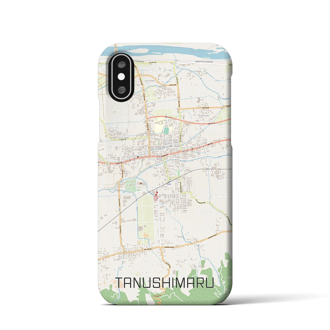【田主丸(福岡県)】地図柄iPhoneケース(バックカバータイプ)
