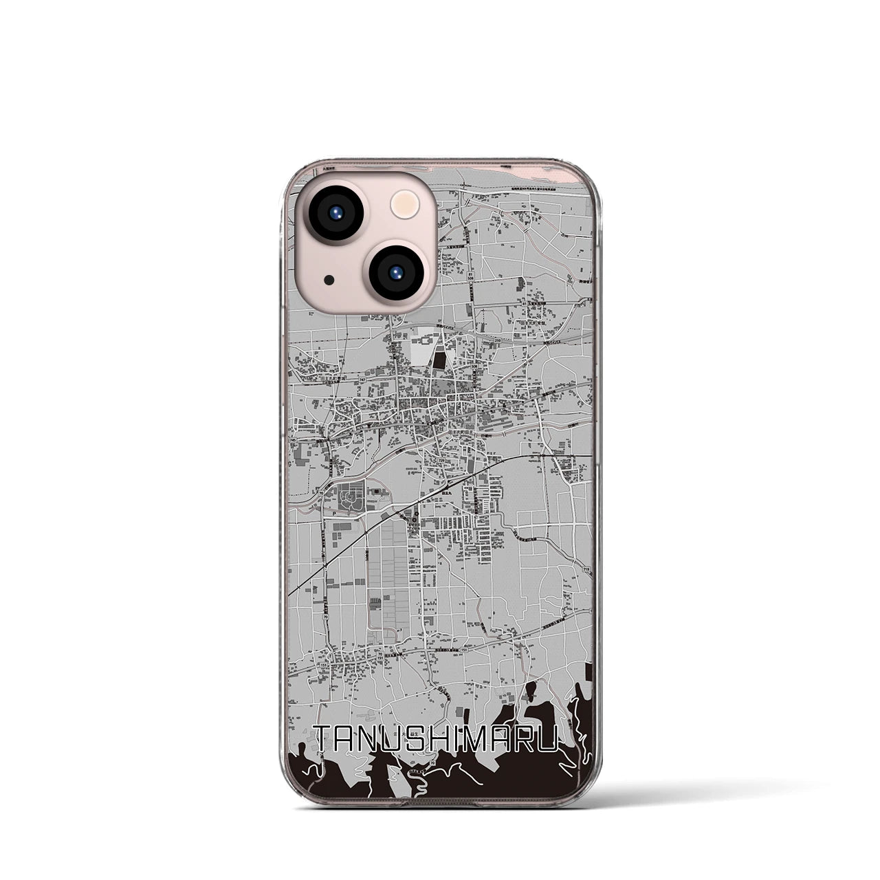 【田主丸(福岡県)】地図柄iPhoneケース(クリアタイプ)