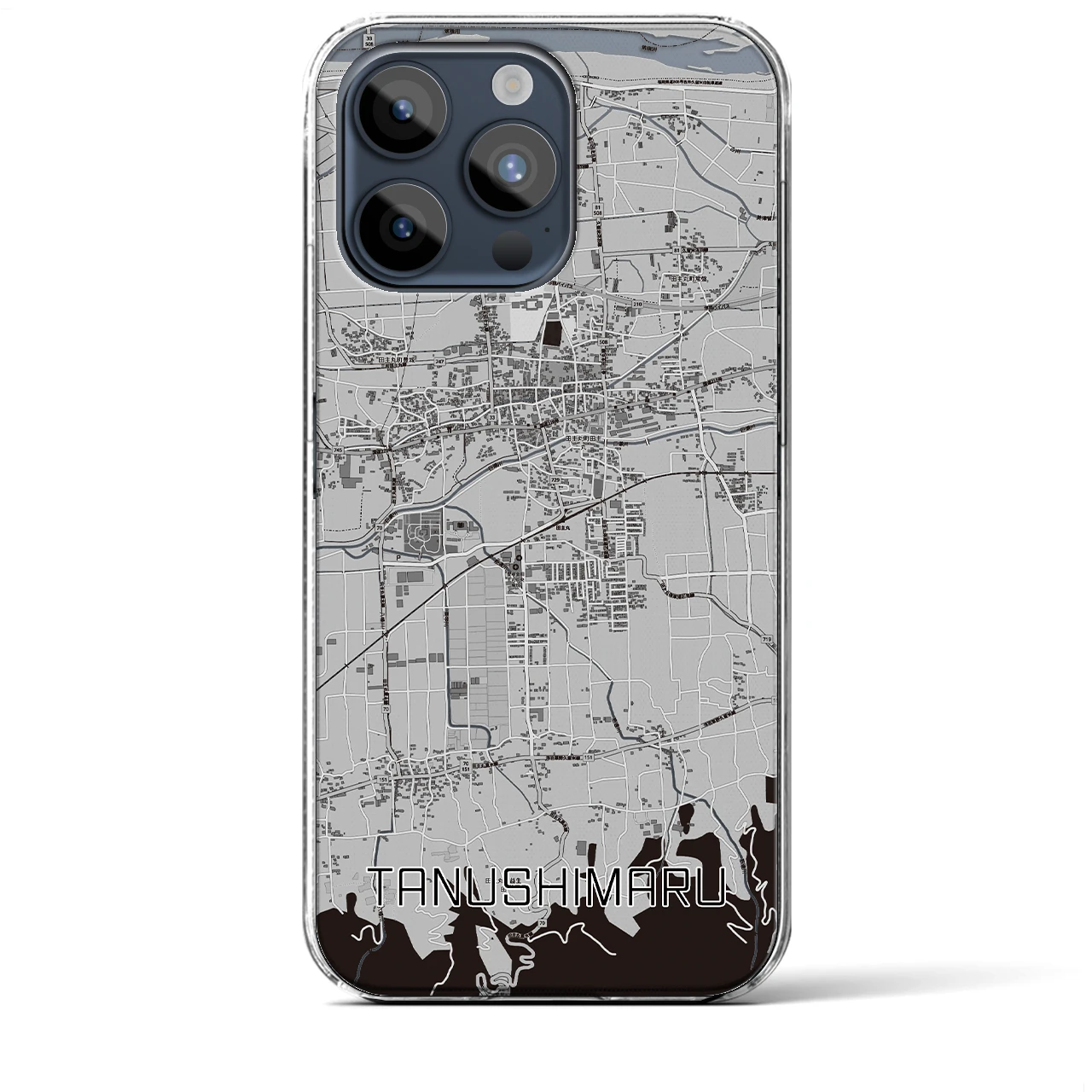 【田主丸(福岡県)】地図柄iPhoneケース(クリアタイプ)