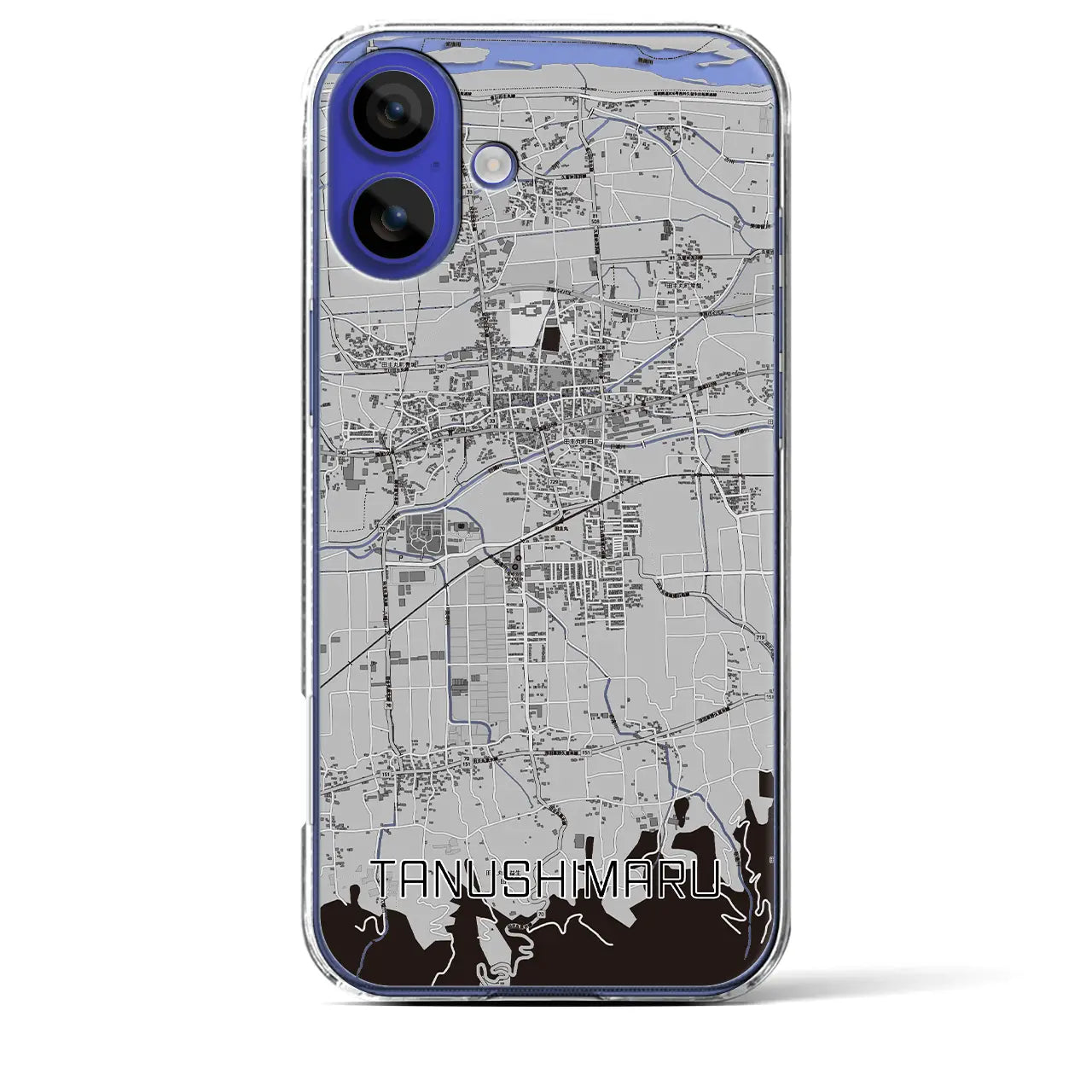 【田主丸(福岡県)】地図柄iPhoneケース(クリアタイプ)