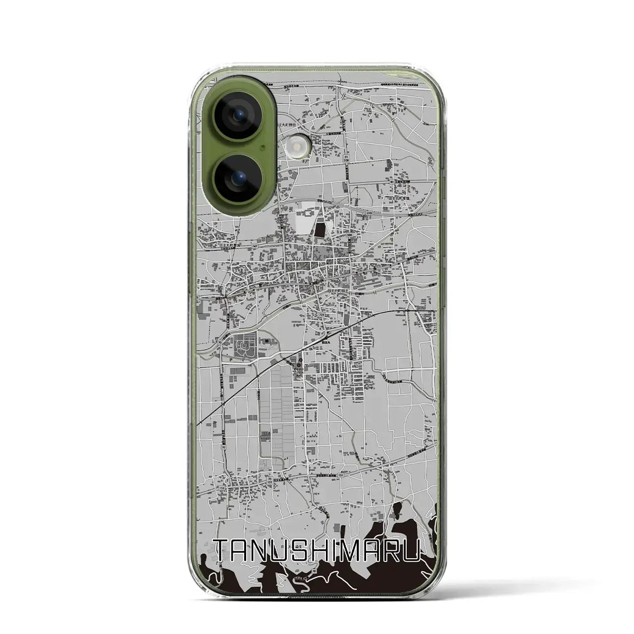 【田主丸(福岡県)】地図柄iPhoneケース(クリアタイプ)