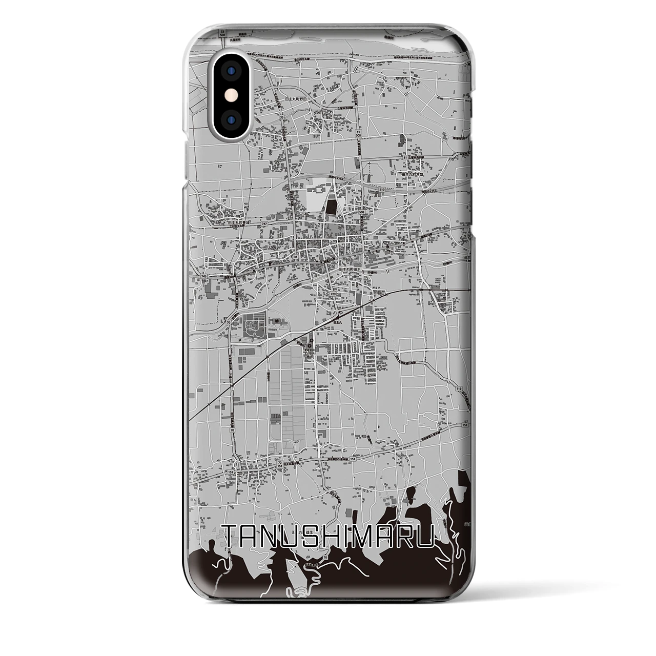 【田主丸(福岡県)】地図柄iPhoneケース(クリアタイプ)