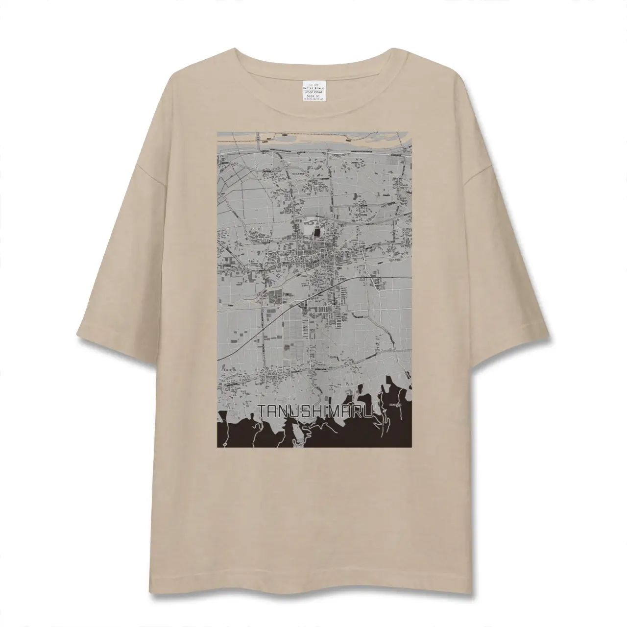 【田主丸(福岡県)】地図柄ビッグシルエットTシャツ
