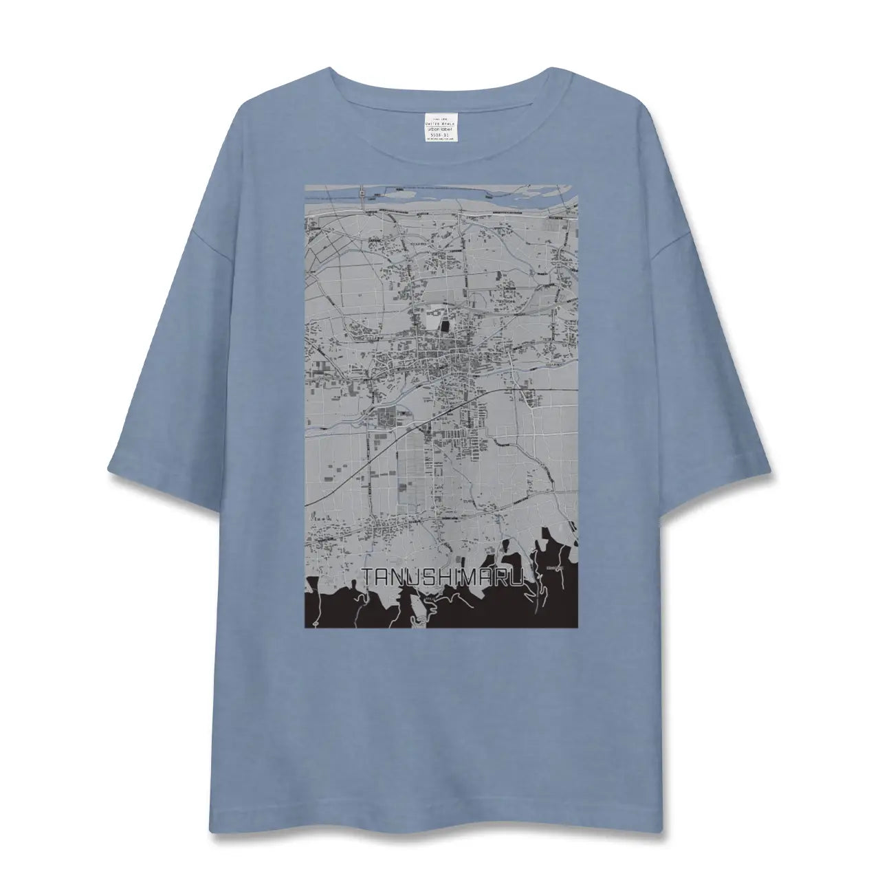 【田主丸(福岡県)】地図柄ビッグシルエットTシャツ