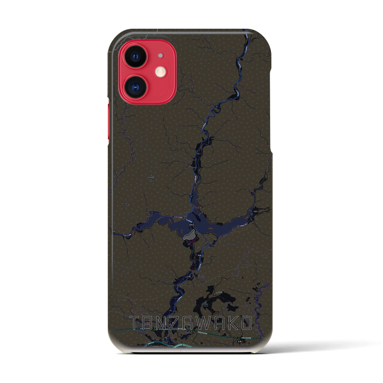【丹沢湖(神奈川県)】地図柄iPhoneケース(バックカバータイプ)