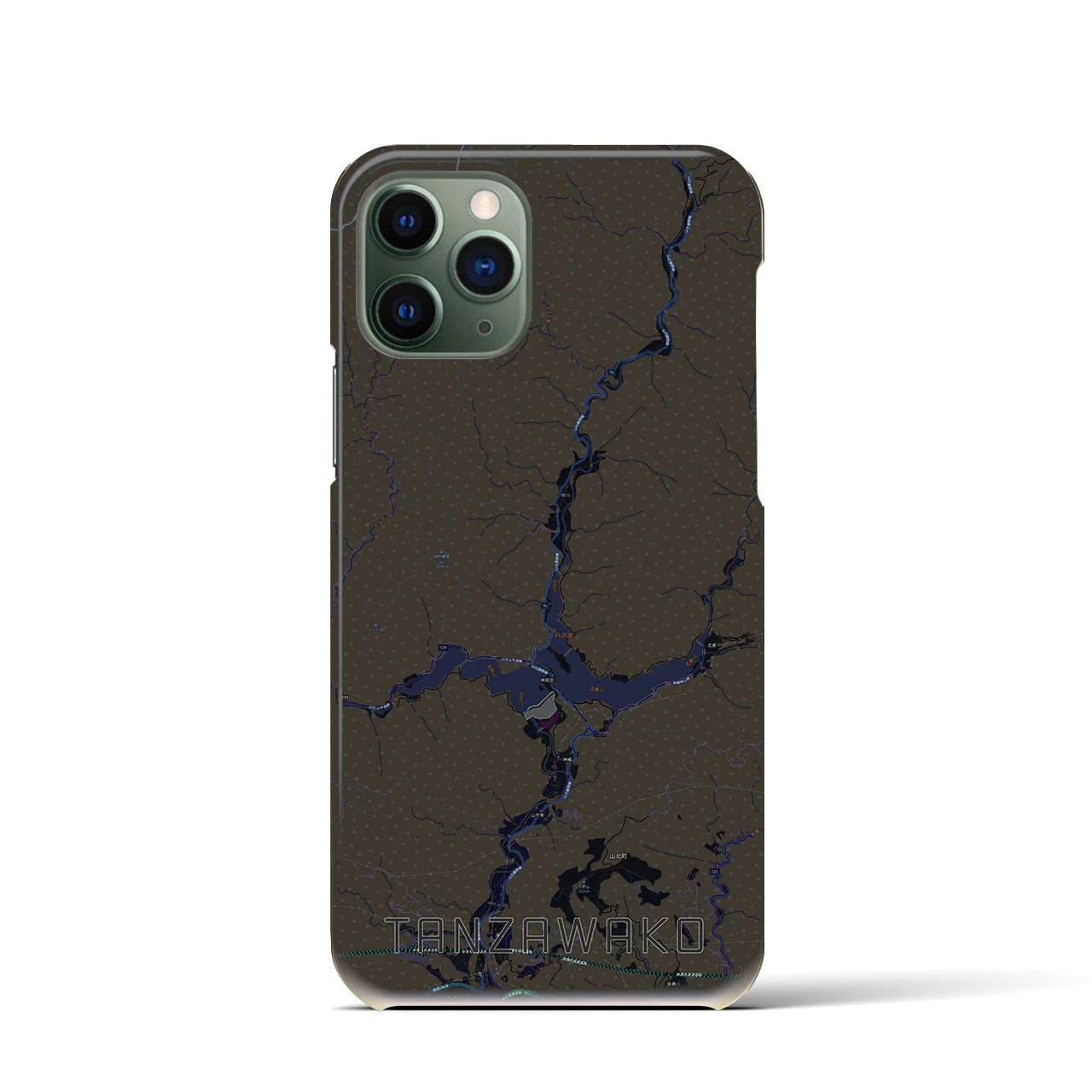 【丹沢湖(神奈川県)】地図柄iPhoneケース(バックカバータイプ)