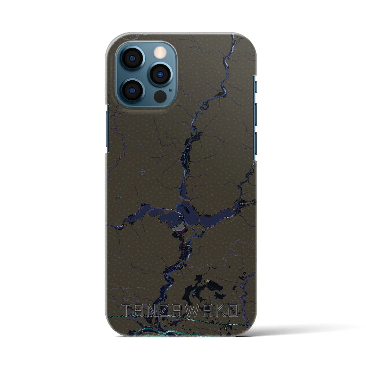 【丹沢湖(神奈川県)】地図柄iPhoneケース(バックカバータイプ)