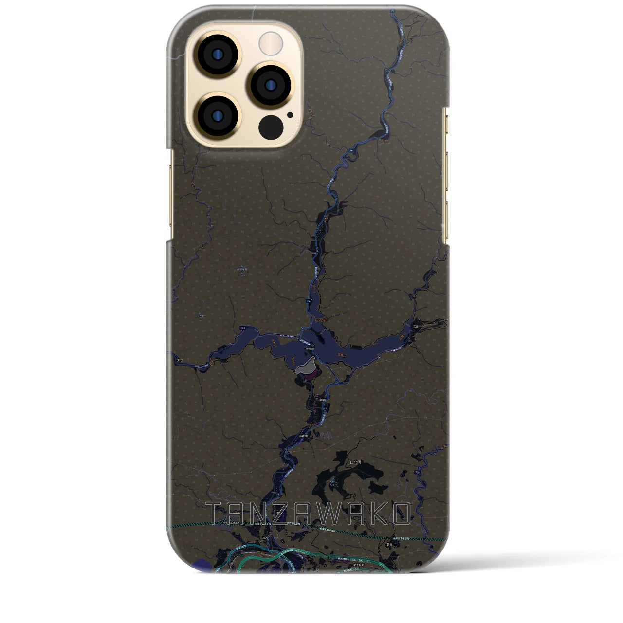 【丹沢湖(神奈川県)】地図柄iPhoneケース(バックカバータイプ)