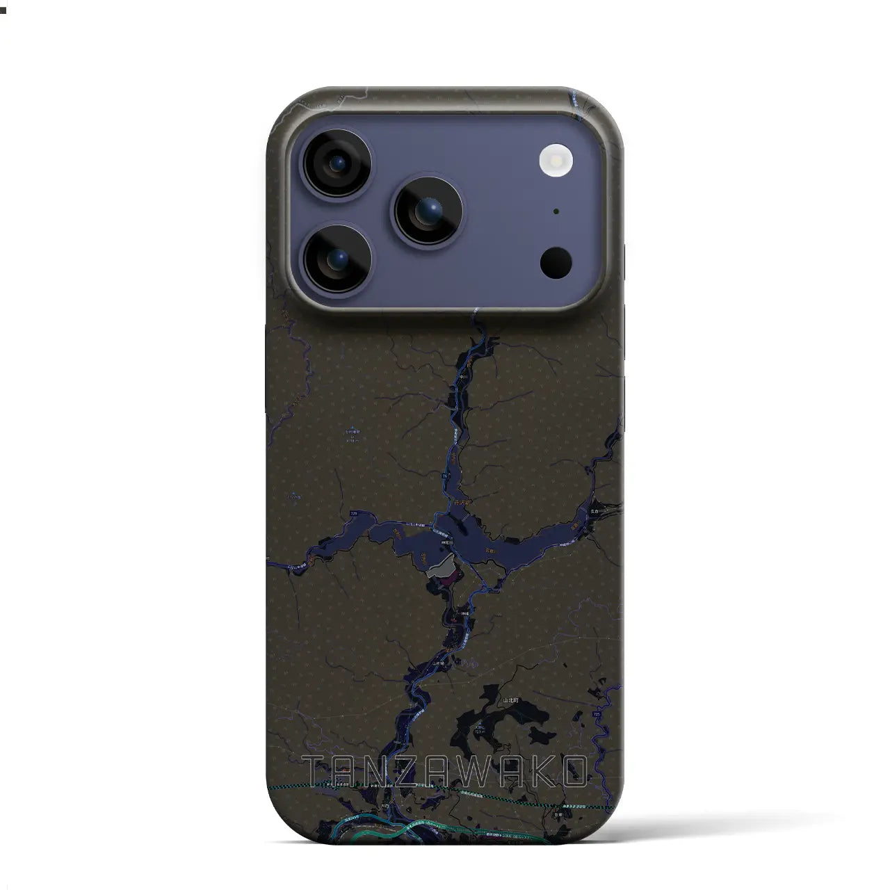 【丹沢湖(神奈川県)】地図柄iPhoneケース(バックカバータイプ)