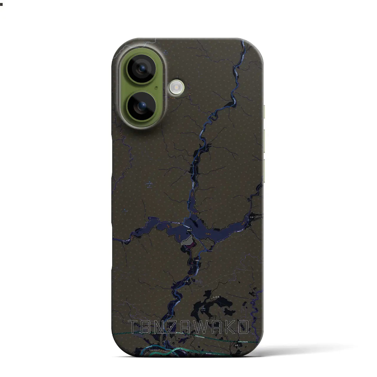 【丹沢湖(神奈川県)】地図柄iPhoneケース(バックカバータイプ)