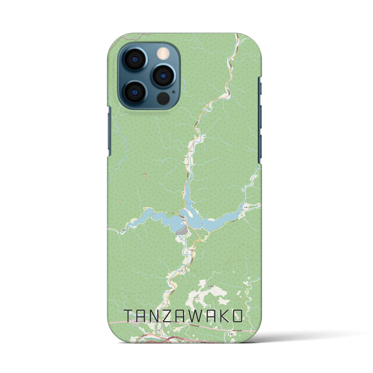 【丹沢湖(神奈川県)】地図柄iPhoneケース(バックカバータイプ)