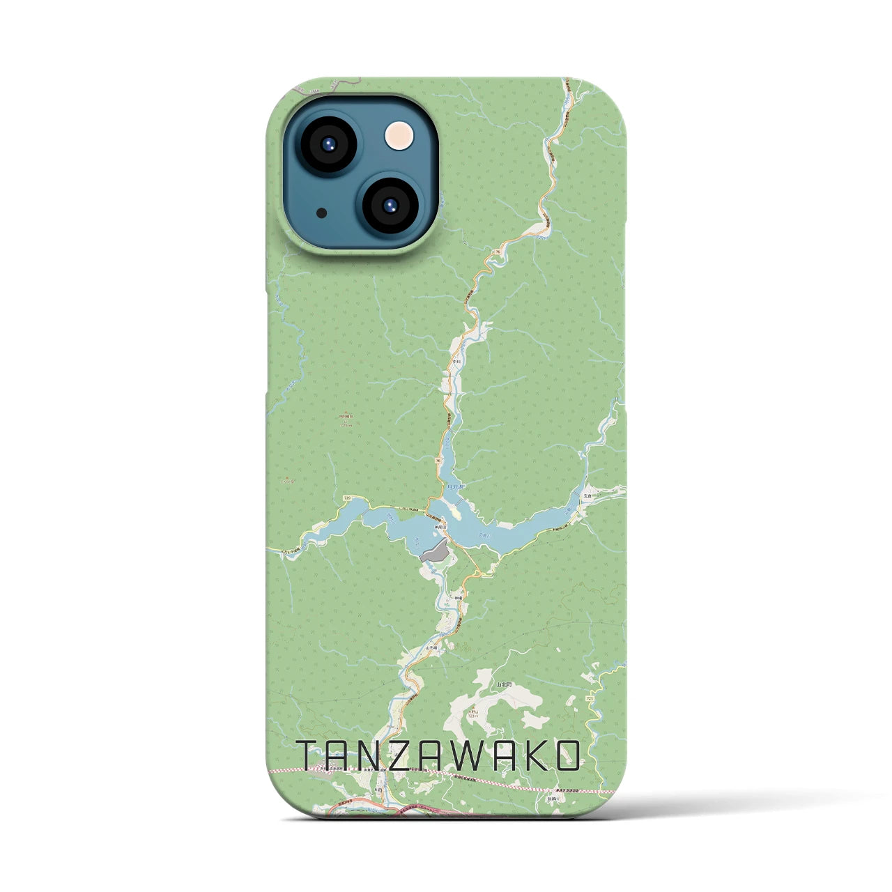 【丹沢湖(神奈川県)】地図柄iPhoneケース(バックカバータイプ)