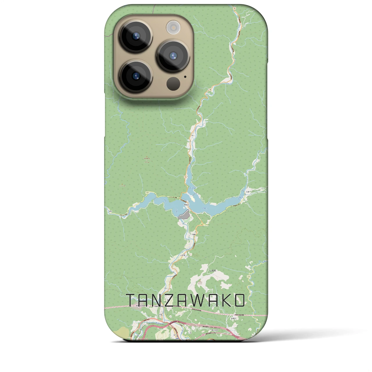 【丹沢湖(神奈川県)】地図柄iPhoneケース(バックカバータイプ)