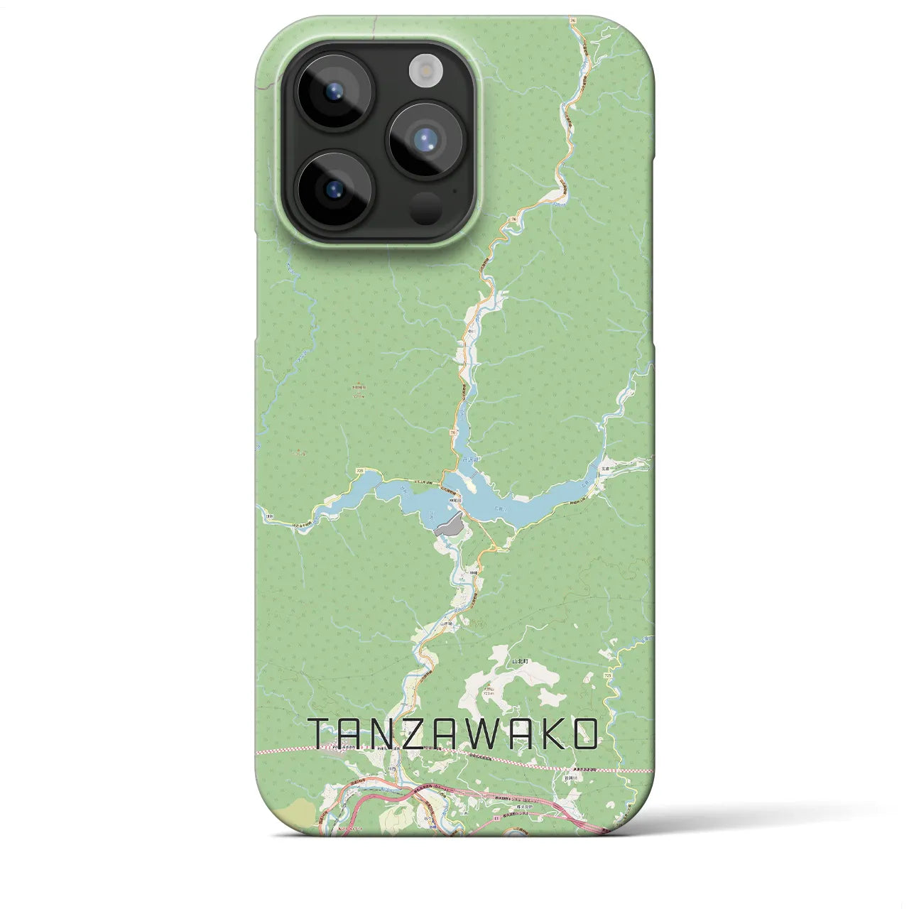 【丹沢湖(神奈川県)】地図柄iPhoneケース(バックカバータイプ)