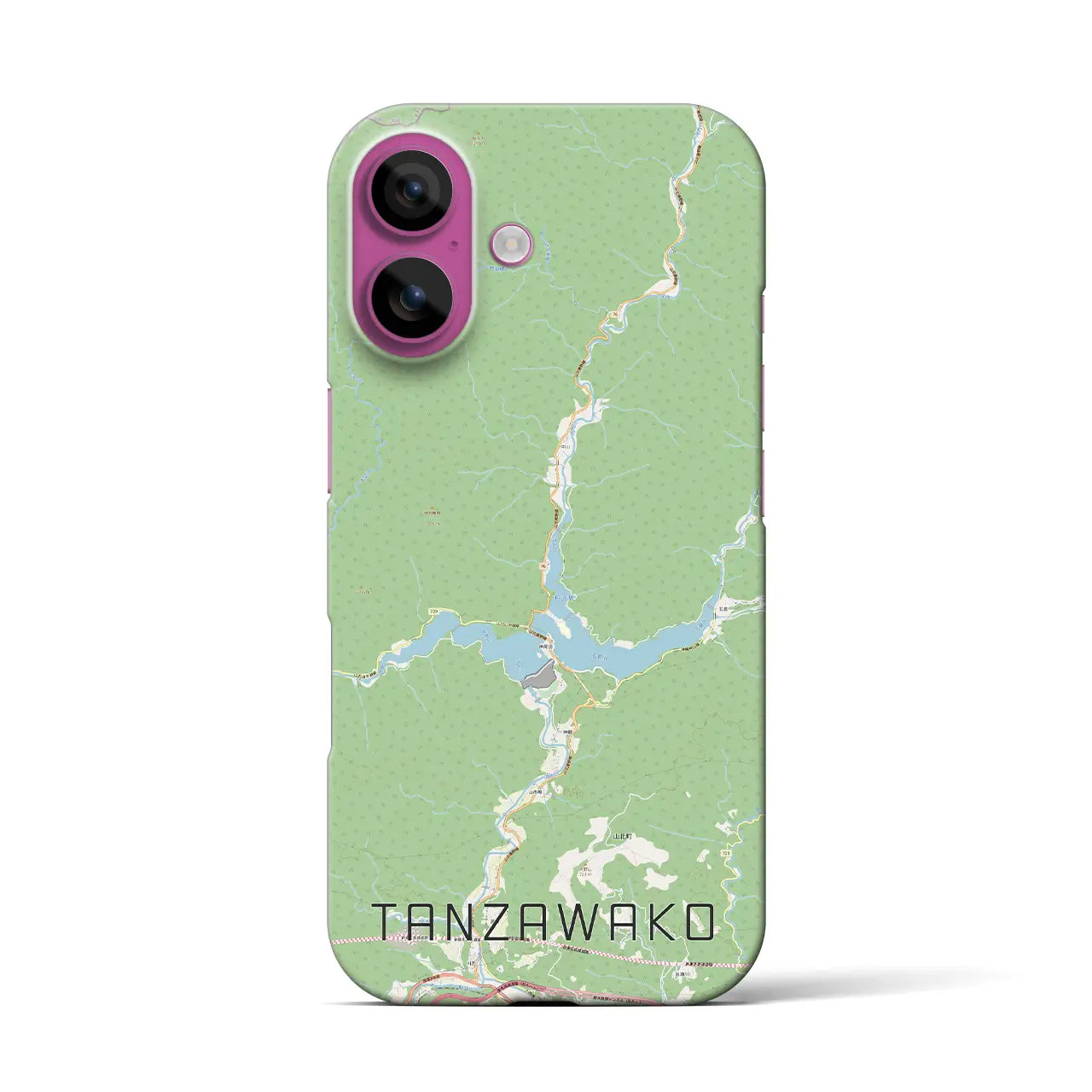 【丹沢湖(神奈川県)】地図柄iPhoneケース(バックカバータイプ)