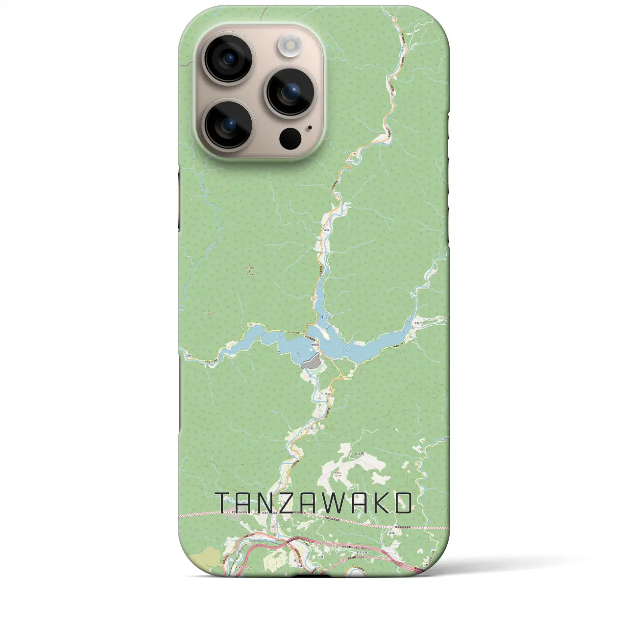 【丹沢湖(神奈川県)】地図柄iPhoneケース(バックカバータイプ)