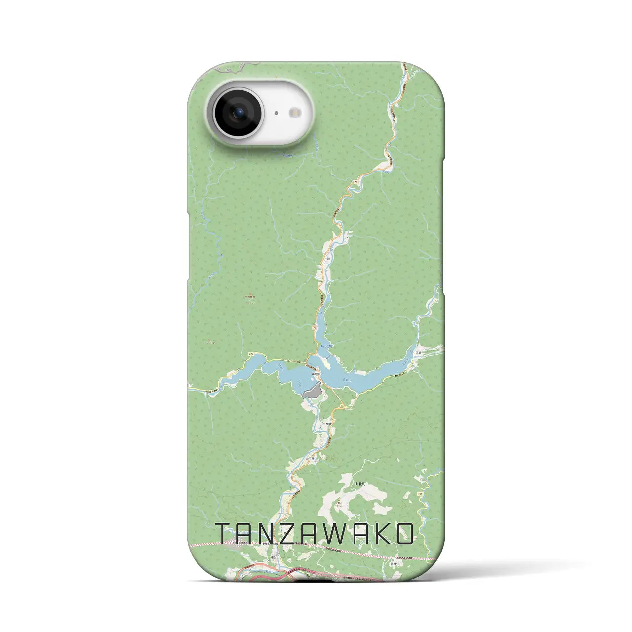 【丹沢湖(神奈川県)】地図柄iPhoneケース(バックカバータイプ)