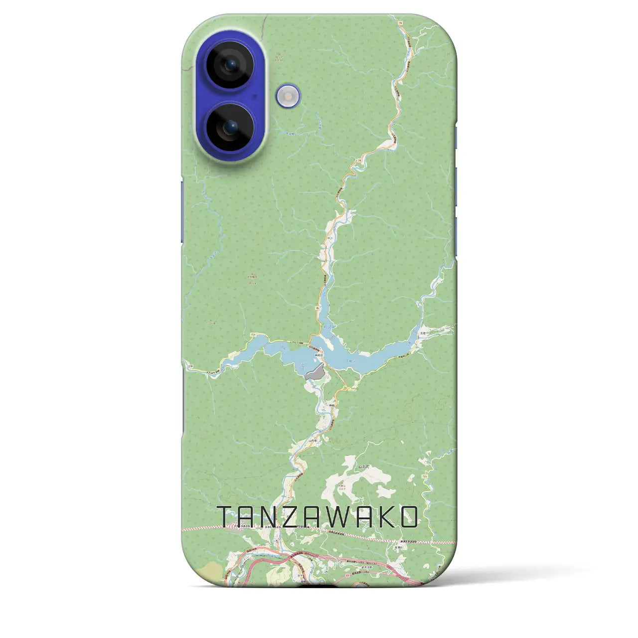 【丹沢湖(神奈川県)】地図柄iPhoneケース(バックカバータイプ)ナチュラル・iPhone 16 Pro Max 用
