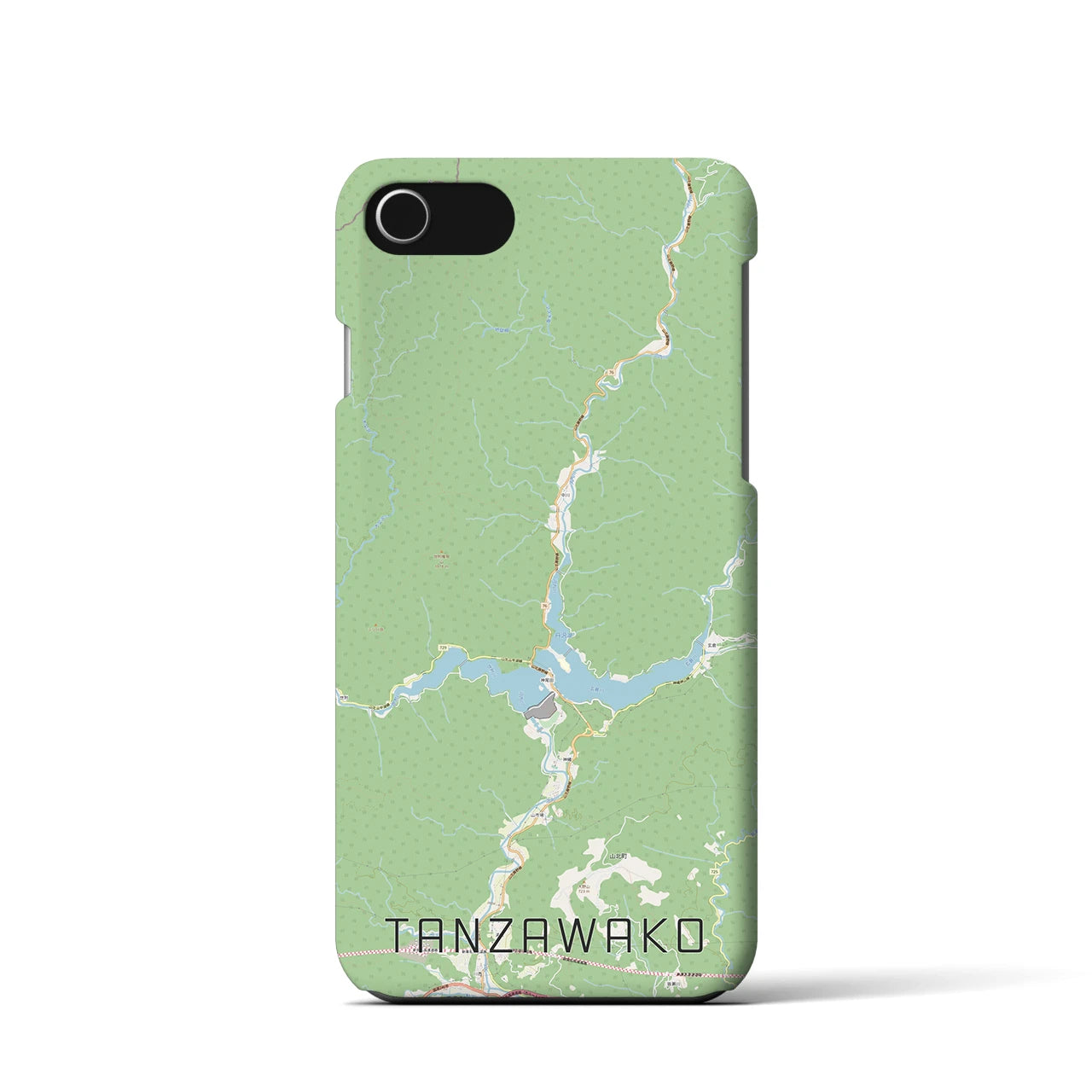 【丹沢湖(神奈川県)】地図柄iPhoneケース(バックカバータイプ)
