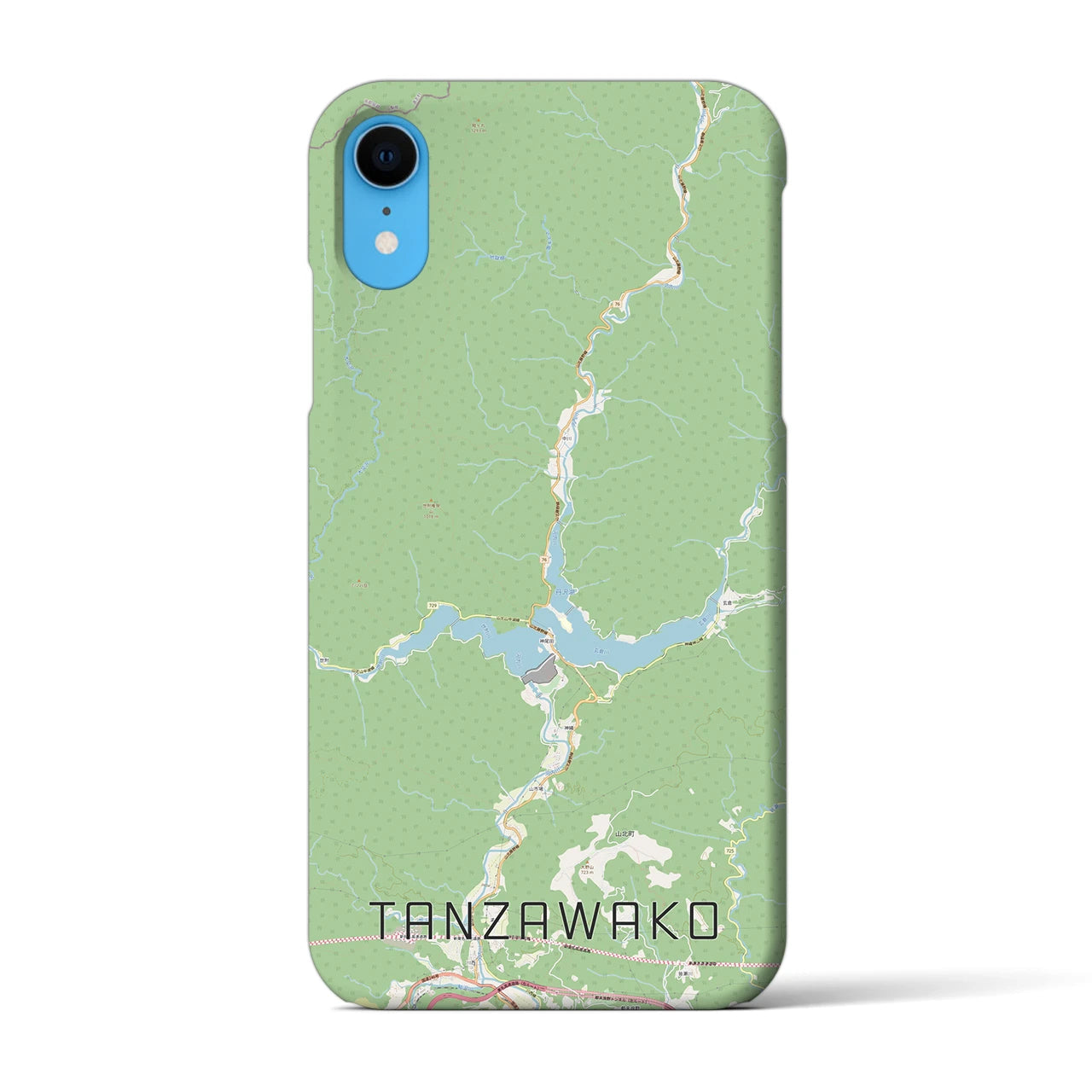 【丹沢湖(神奈川県)】地図柄iPhoneケース(バックカバータイプ)