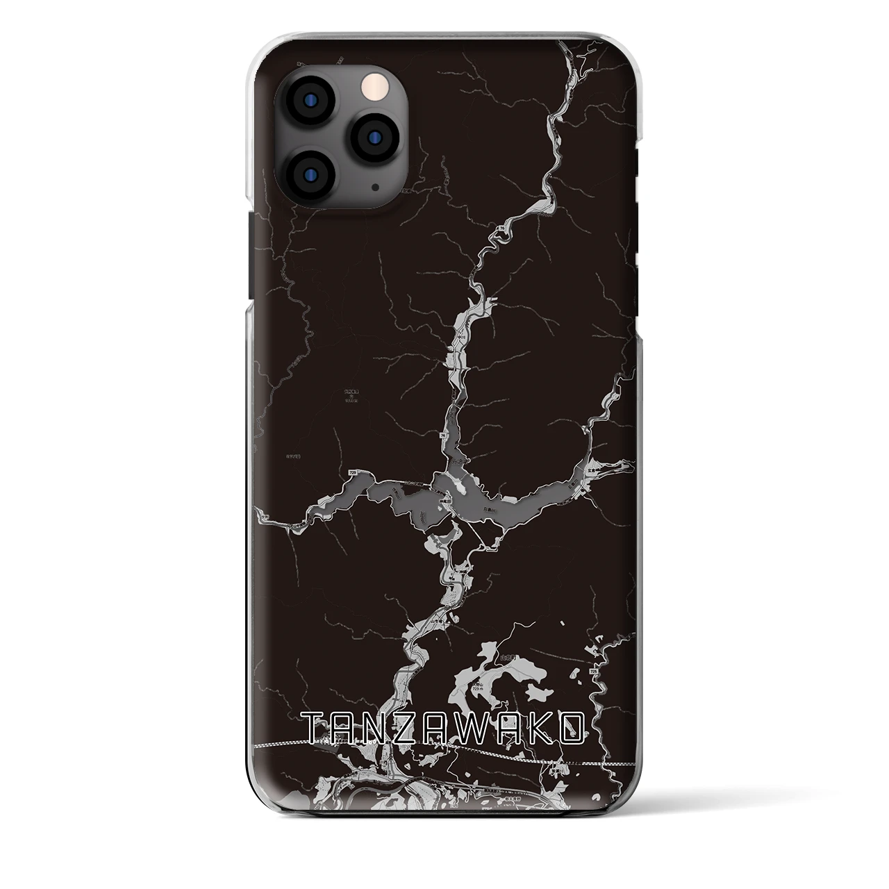 【丹沢湖(神奈川県)】地図柄iPhoneケース(クリアタイプ)