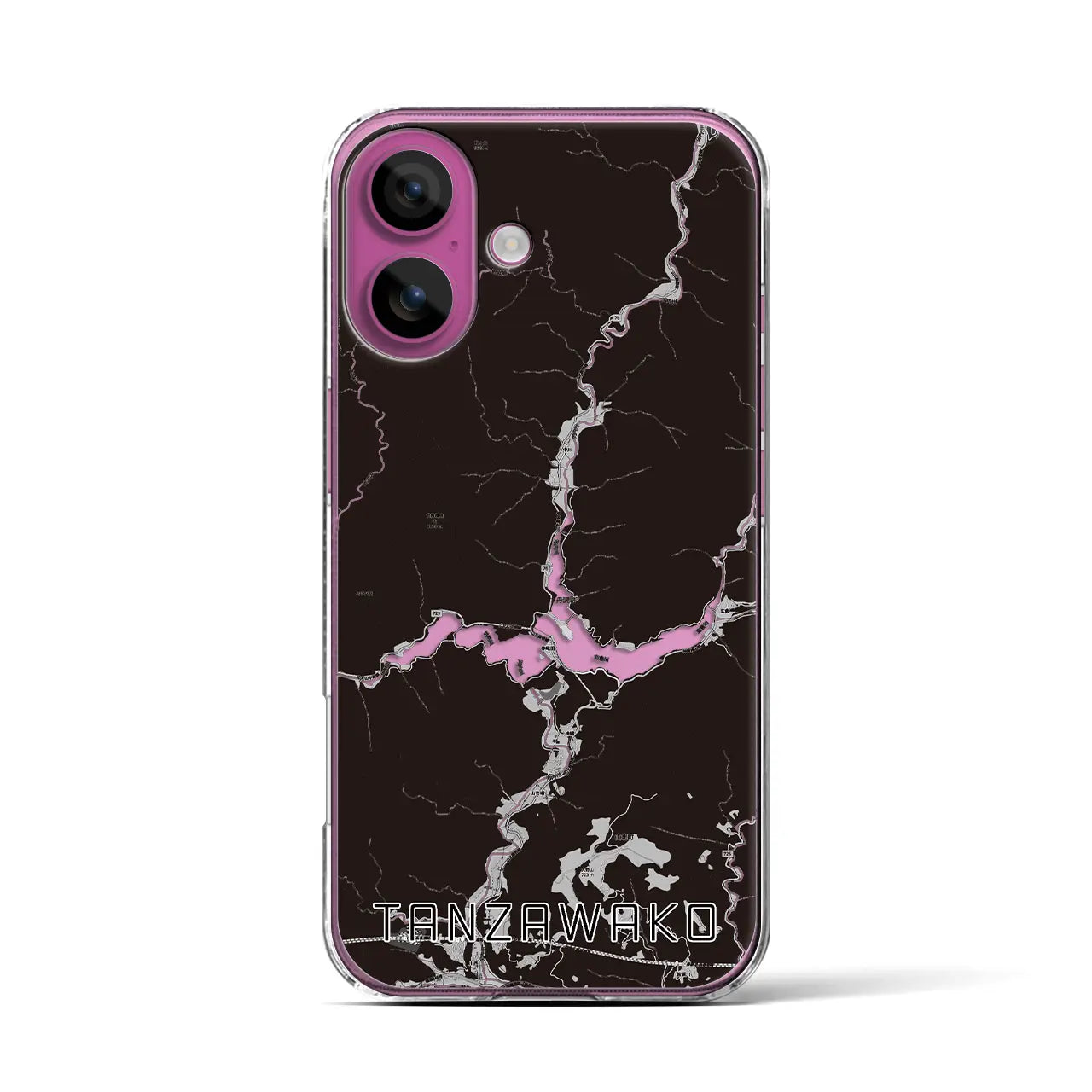 【丹沢湖(神奈川県)】地図柄iPhoneケース(クリアタイプ)