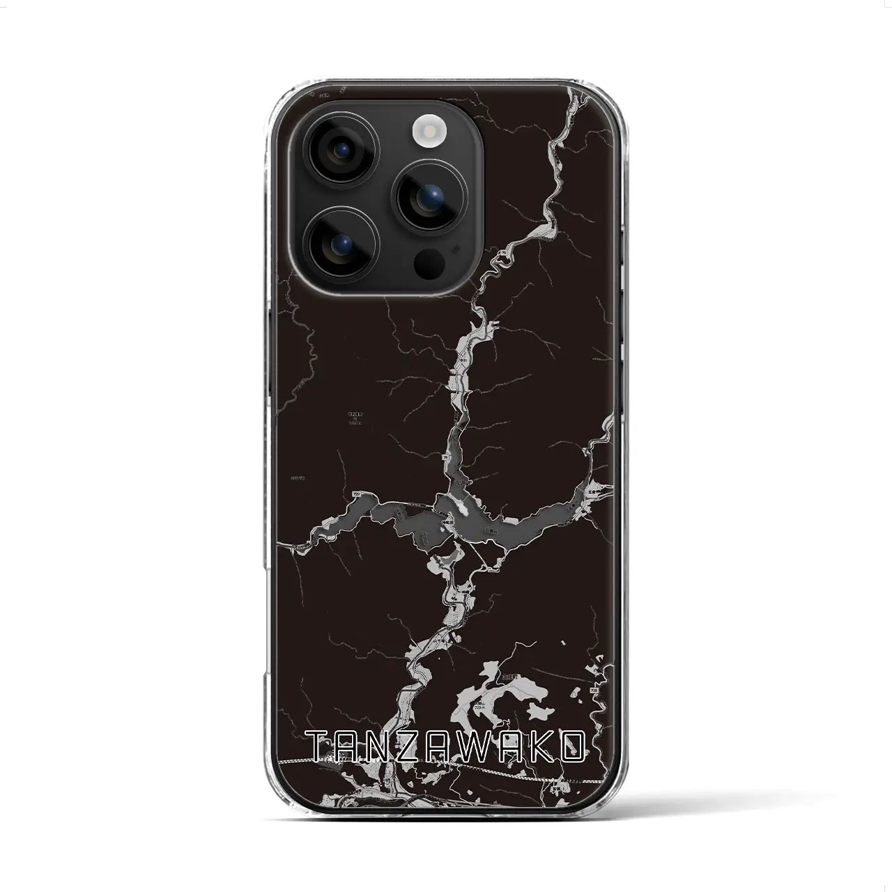 【丹沢湖(神奈川県)】地図柄iPhoneケース(クリアタイプ)