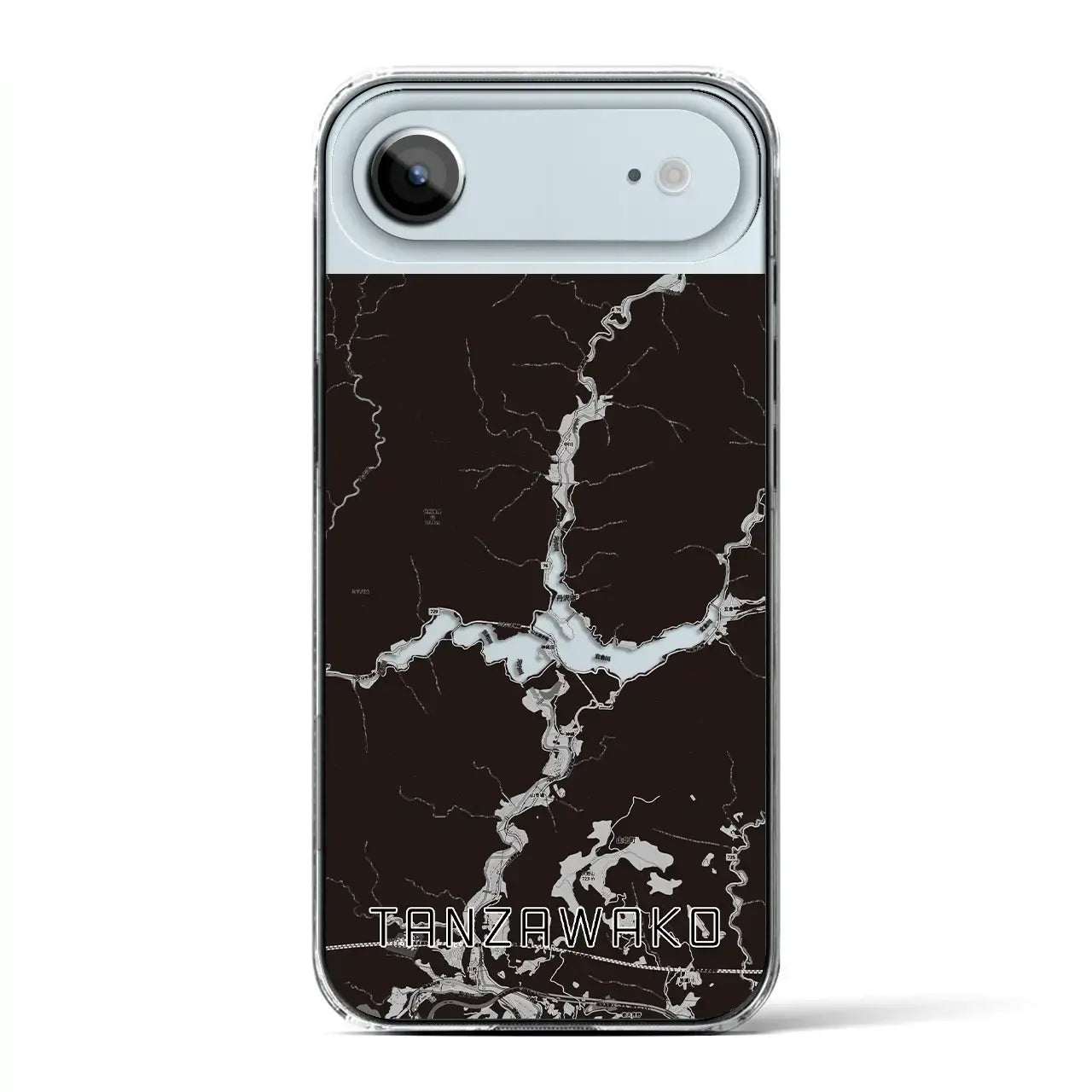 【丹沢湖(神奈川県)】地図柄iPhoneケース(クリアタイプ)