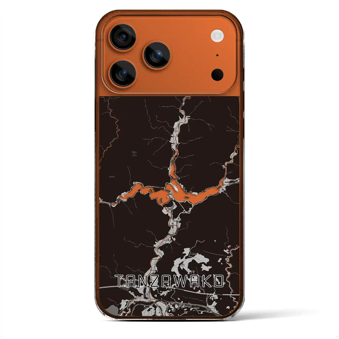 【丹沢湖(神奈川県)】地図柄iPhoneケース(クリアタイプ)