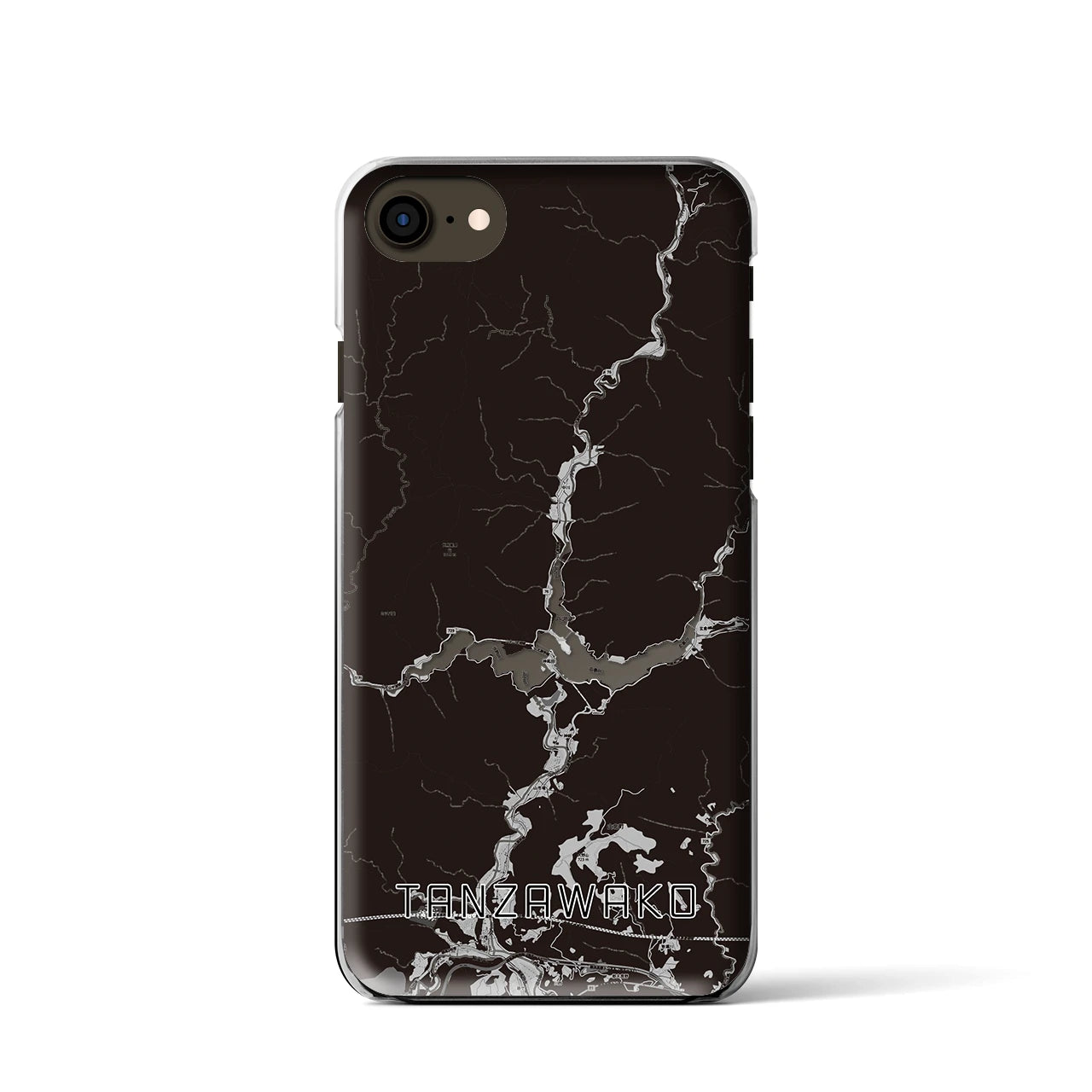 【丹沢湖(神奈川県)】地図柄iPhoneケース(クリアタイプ)