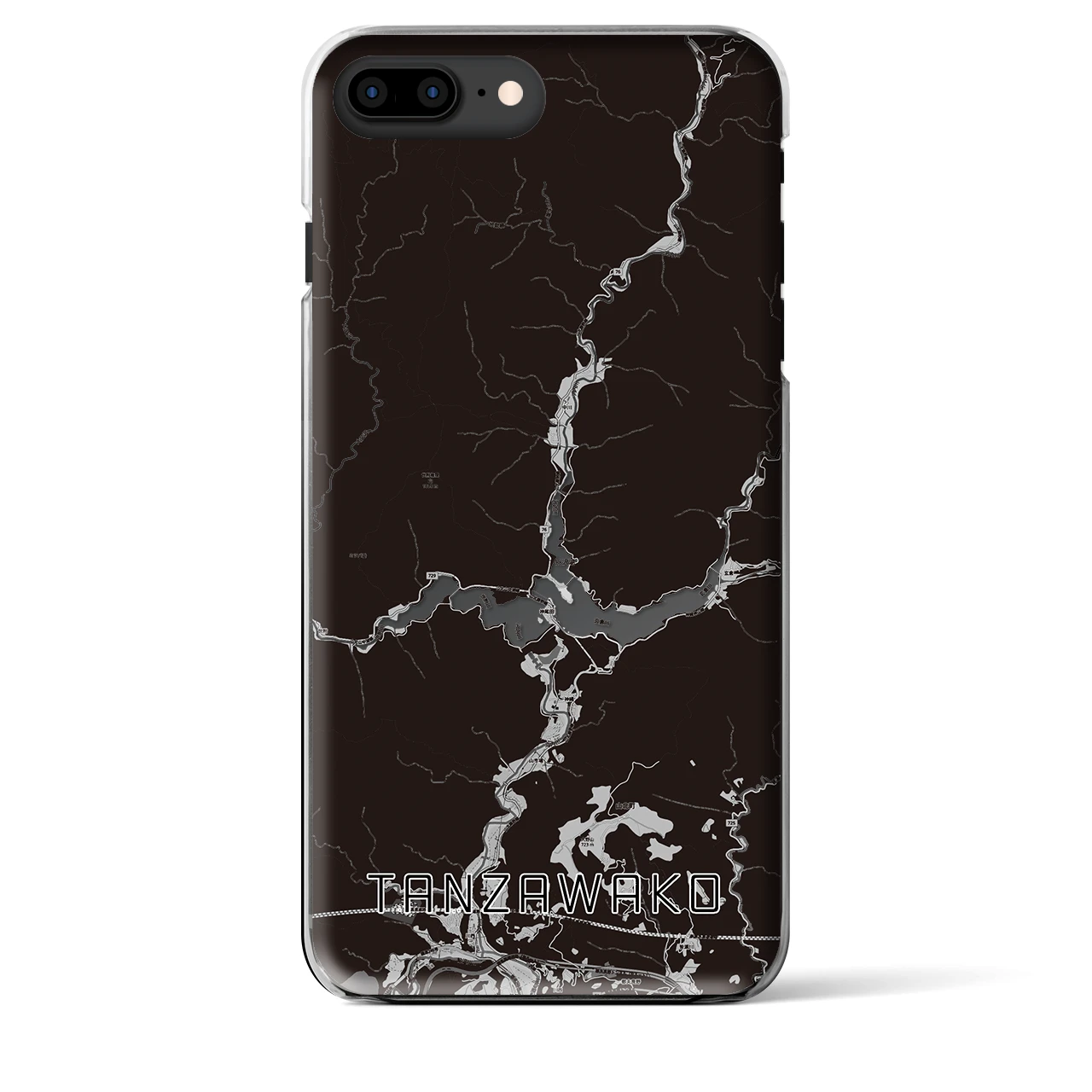 【丹沢湖(神奈川県)】地図柄iPhoneケース(クリアタイプ)