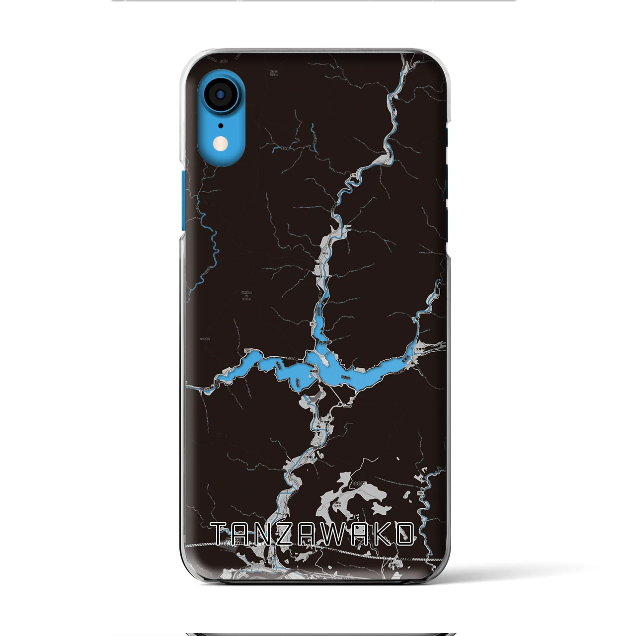 【丹沢湖(神奈川県)】地図柄iPhoneケース(クリアタイプ)