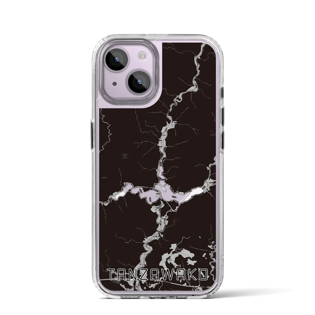 【丹沢湖(神奈川県)】地図柄iPhoneケース(MagSafeタイプ)