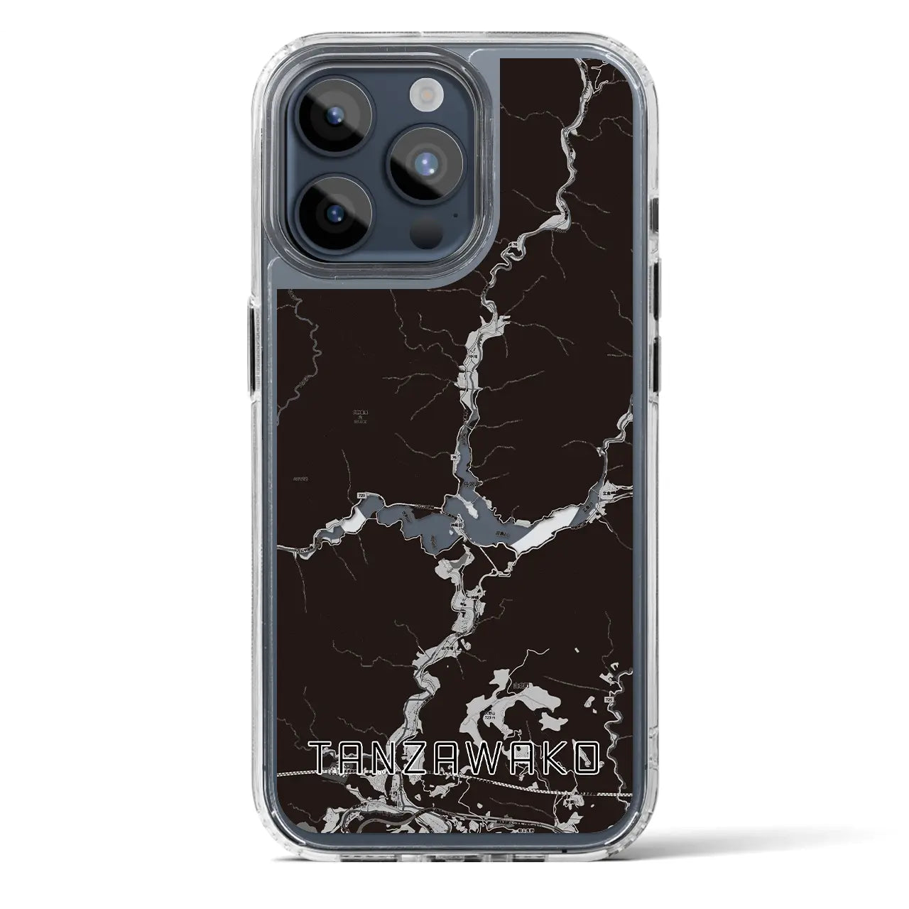 【丹沢湖(神奈川県)】地図柄iPhoneケース(MagSafeタイプ)