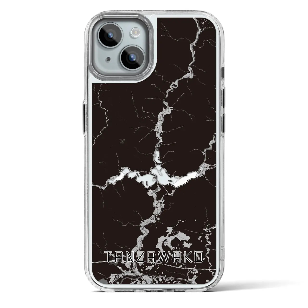 【丹沢湖(神奈川県)】地図柄iPhoneケース(MagSafeタイプ)