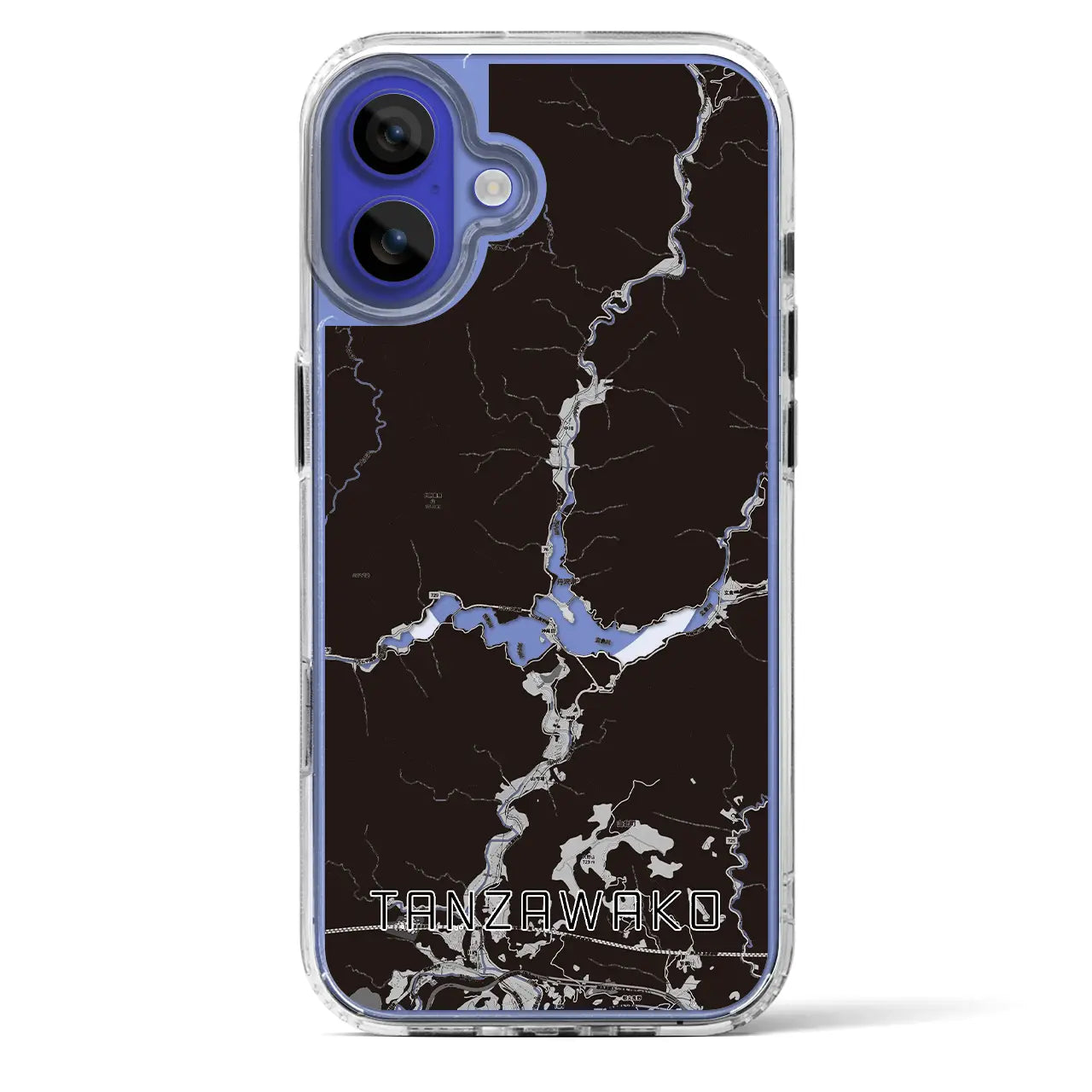 【丹沢湖(神奈川県)】地図柄iPhoneケース(MagSafeタイプ)