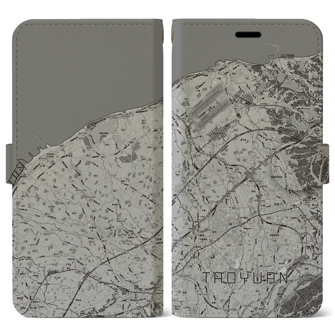【桃園(台湾)】地図柄iPhoneケース(手帳タイプ)
