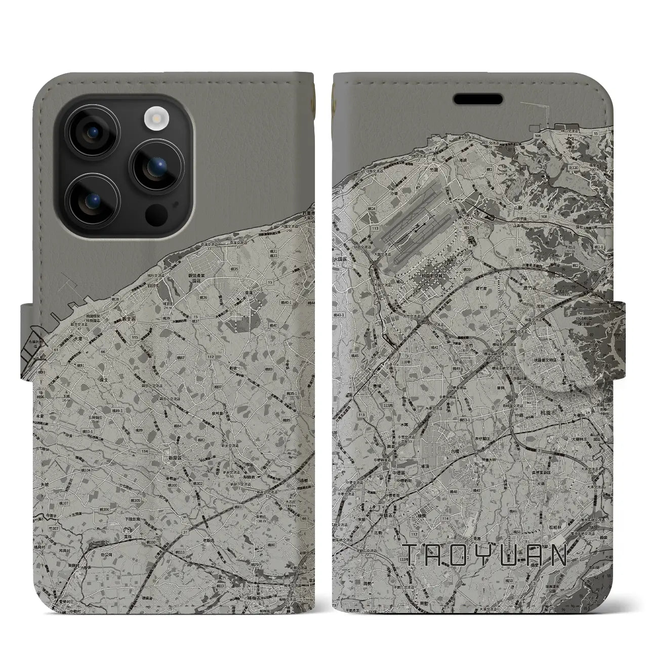 【桃園(台湾)】地図柄iPhoneケース(手帳タイプ)