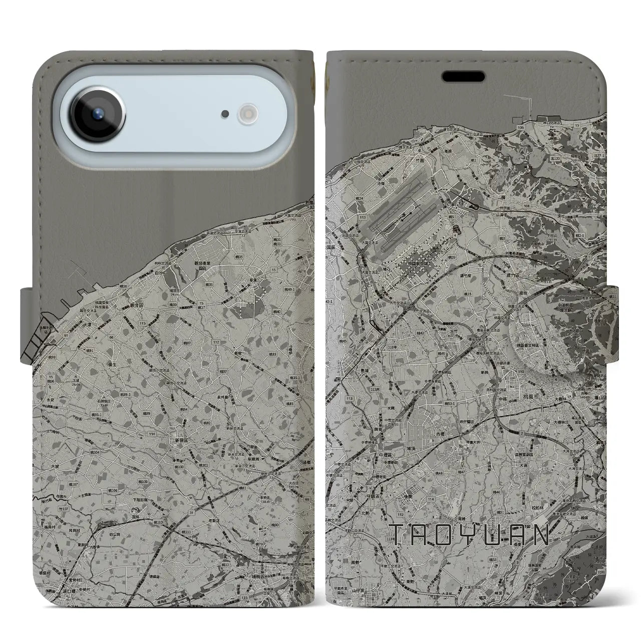 【桃園(台湾)】地図柄iPhoneケース(手帳タイプ)