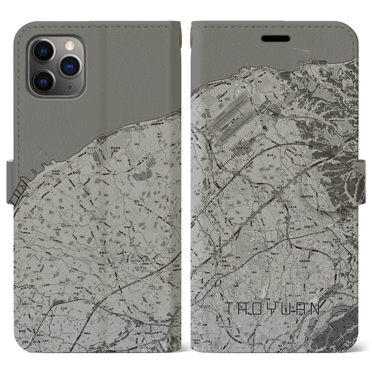 【桃園(台湾)】地図柄iPhoneケース(手帳タイプ)