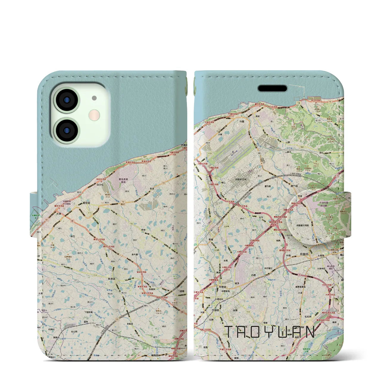 【桃園(台湾)】地図柄iPhoneケース(手帳タイプ)