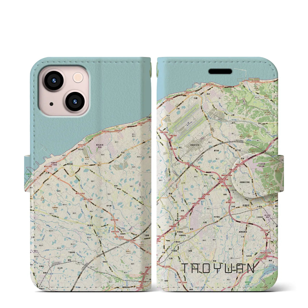 【桃園(台湾)】地図柄iPhoneケース(手帳タイプ)