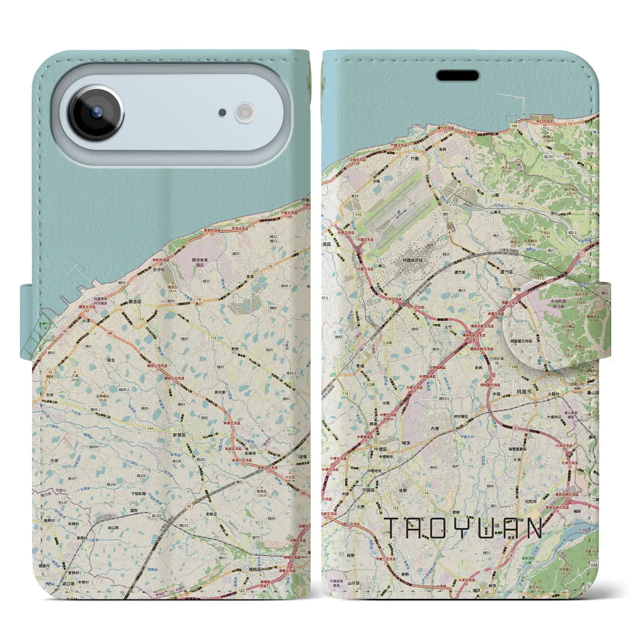 【桃園(台湾)】地図柄iPhoneケース(手帳タイプ)