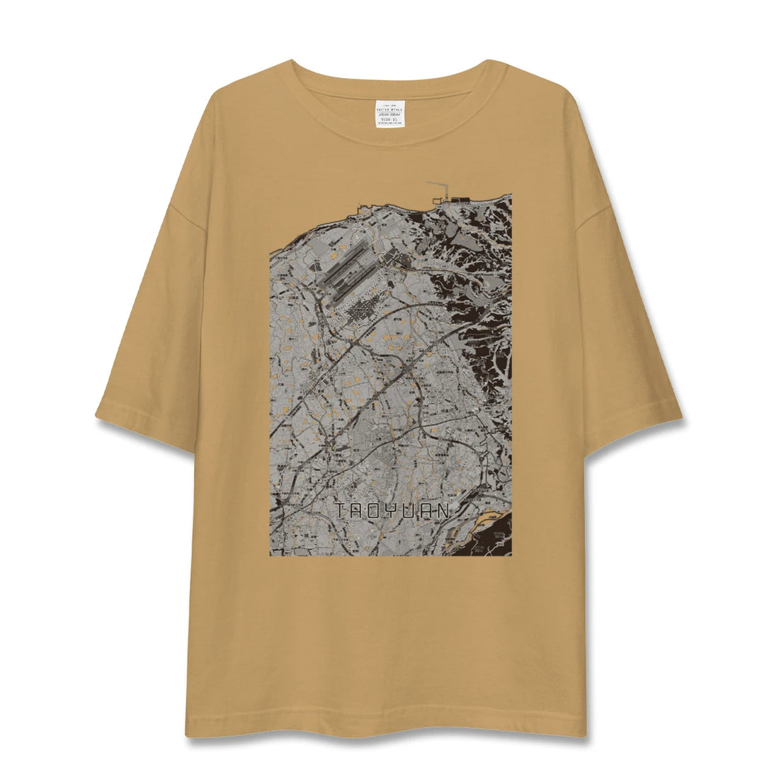 【桃園(台湾)】地図柄ビッグシルエットTシャツ