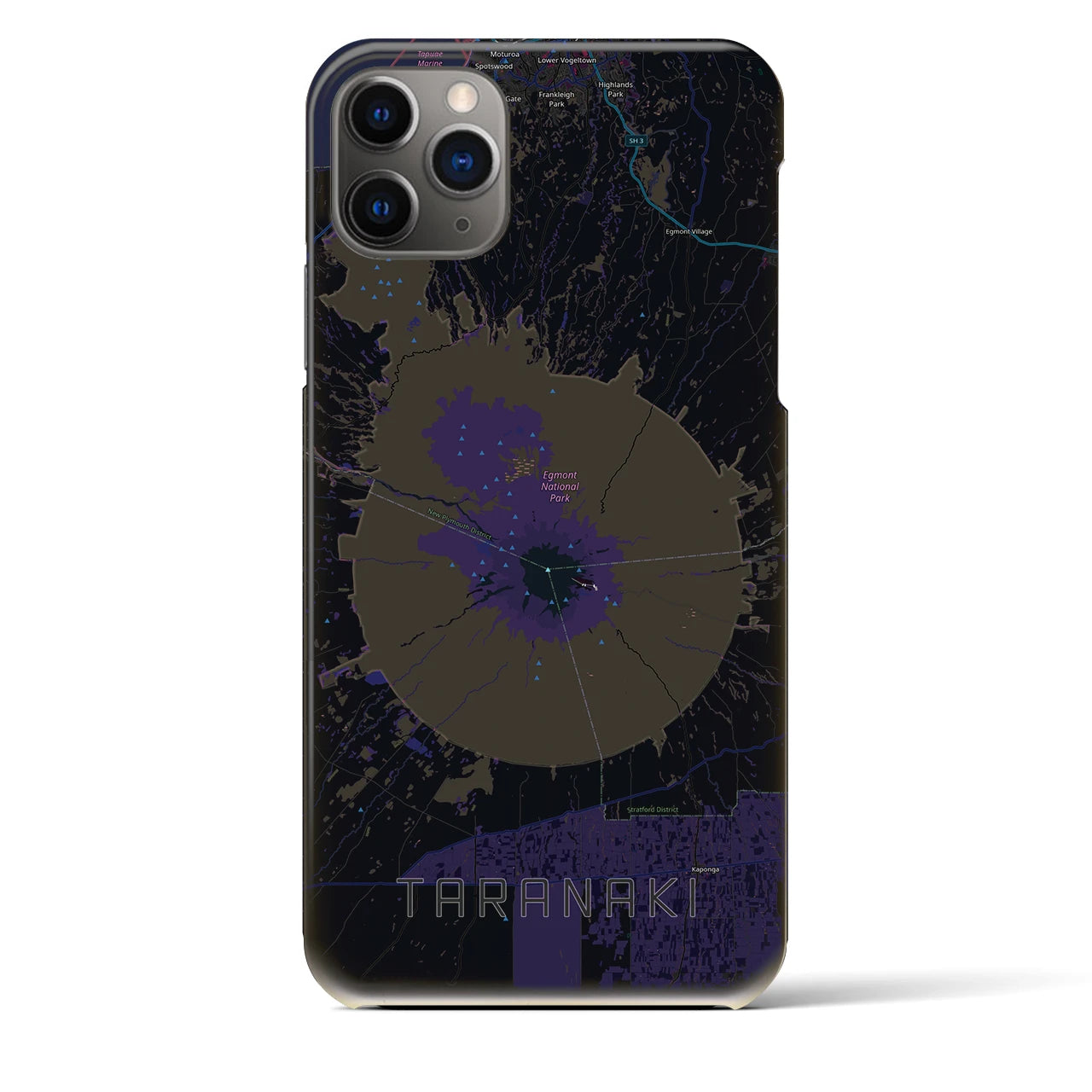 【タラナキ山(ニュージーランド)】地図柄iPhoneケース(バックカバータイプ)