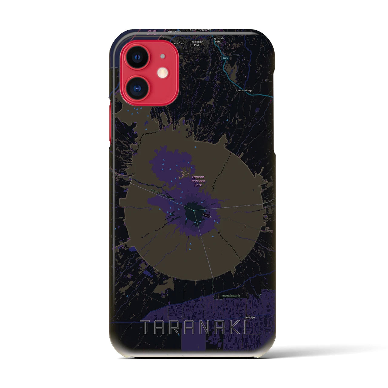 【タラナキ山(ニュージーランド)】地図柄iPhoneケース(バックカバータイプ)