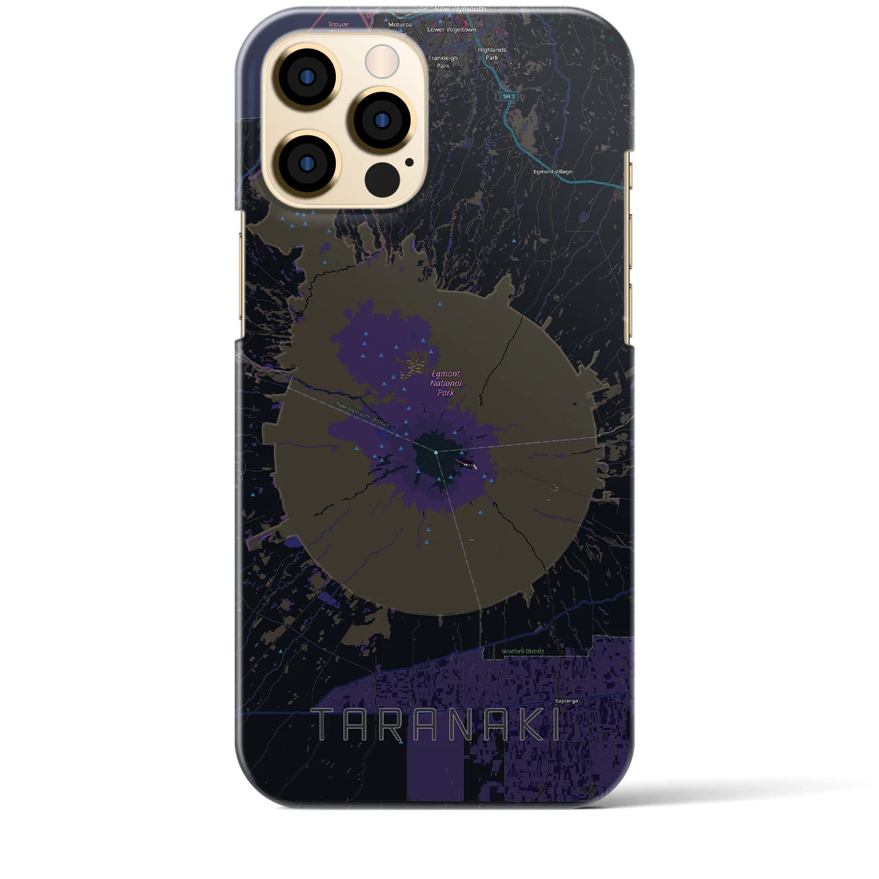 【タラナキ山(ニュージーランド)】地図柄iPhoneケース(バックカバータイプ)