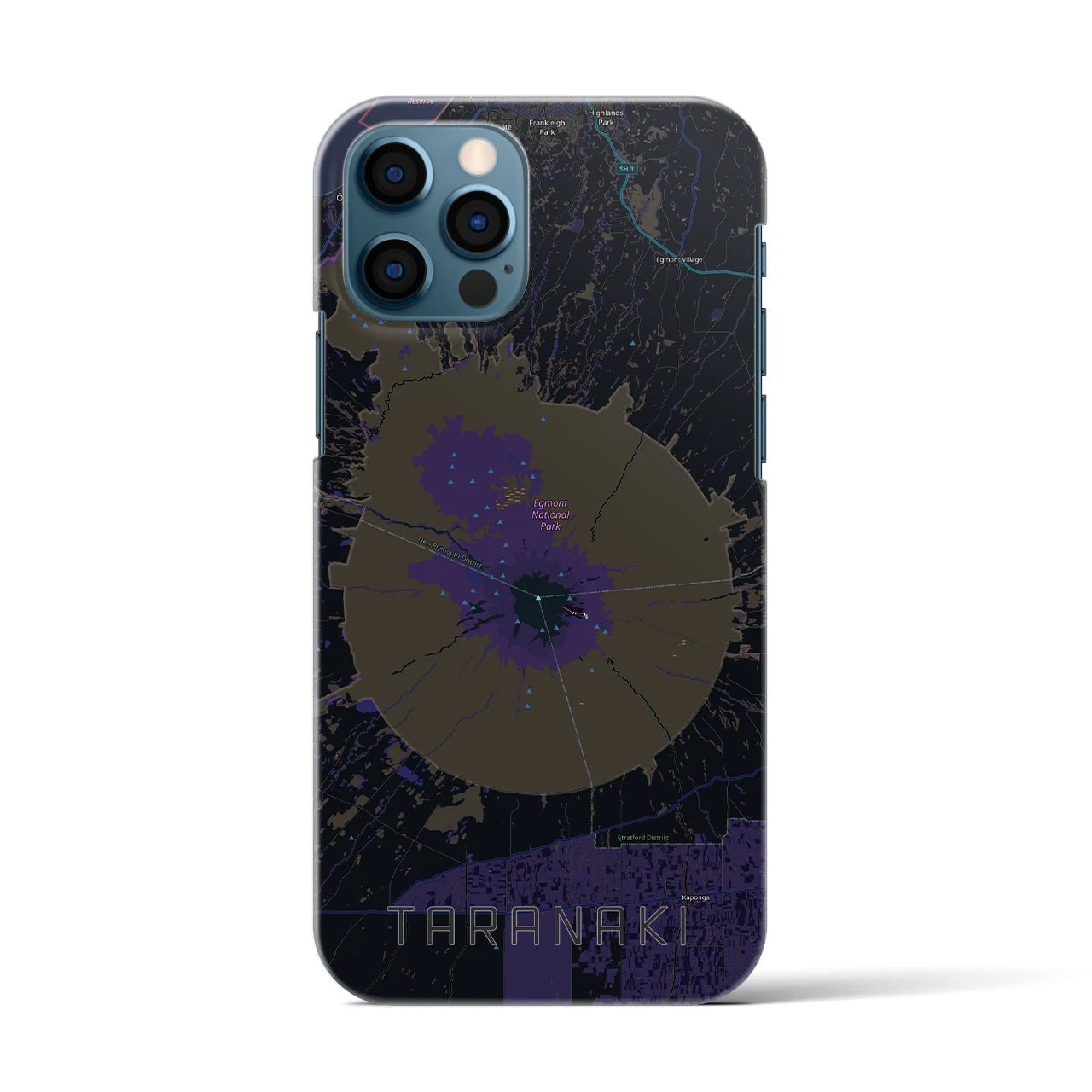 【タラナキ山(ニュージーランド)】地図柄iPhoneケース(バックカバータイプ)