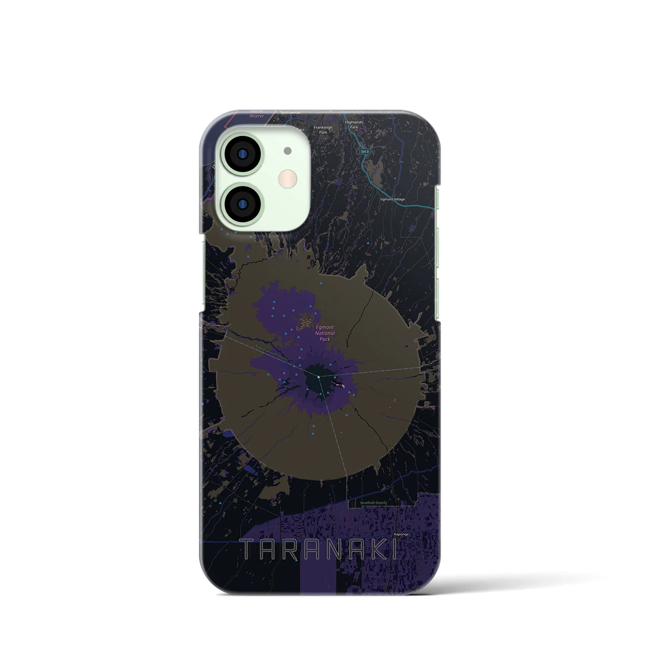 【タラナキ山(ニュージーランド)】地図柄iPhoneケース(バックカバータイプ)
