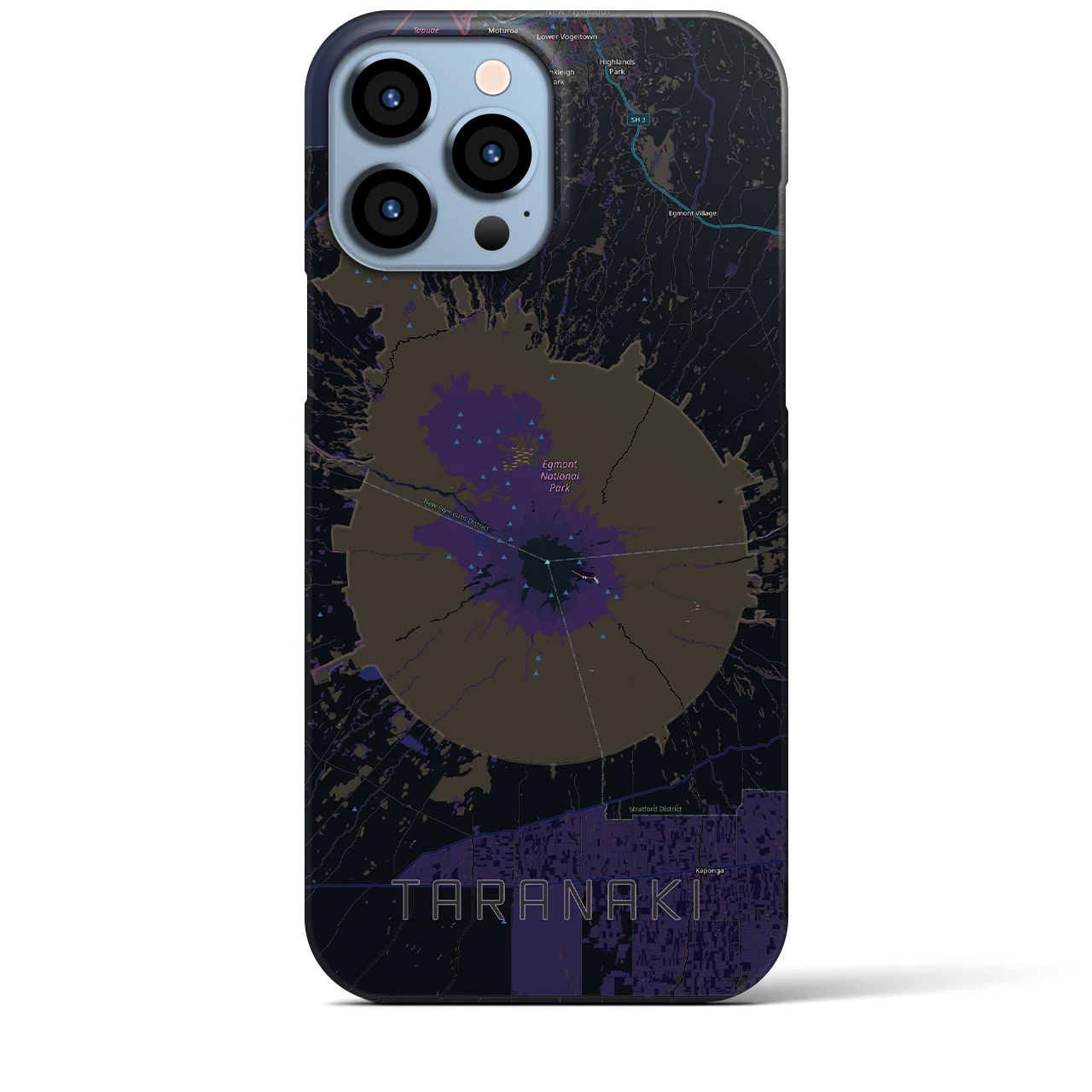 【タラナキ山(ニュージーランド)】地図柄iPhoneケース(バックカバータイプ)